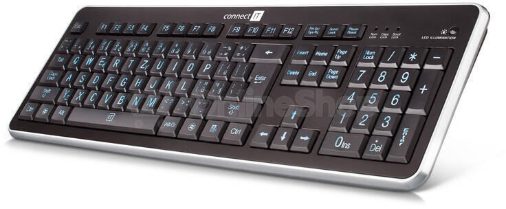 Klávesnice Connect IT CI-71 s velkým fontem, CZ - černá