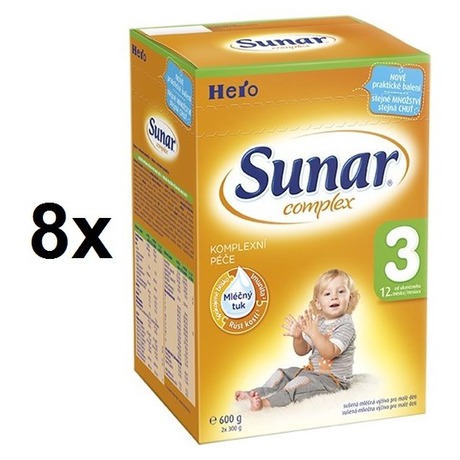 Kojenecké mléko Sunar Complex 3, 600g x 8ks - Sunar Complex 3,&nbsp;600g x&nbsp;8ks (foto 1)