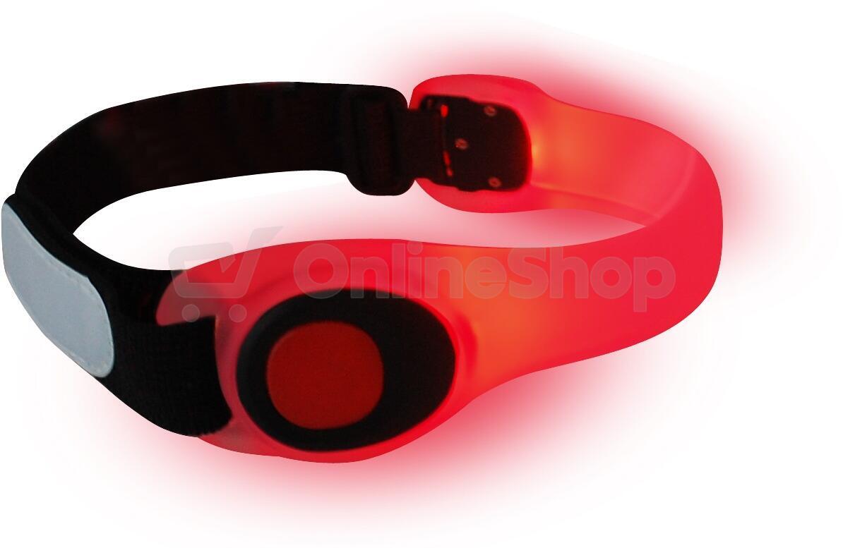 Reflexní pásek SportTeam LED 20 x 4 cm - červená