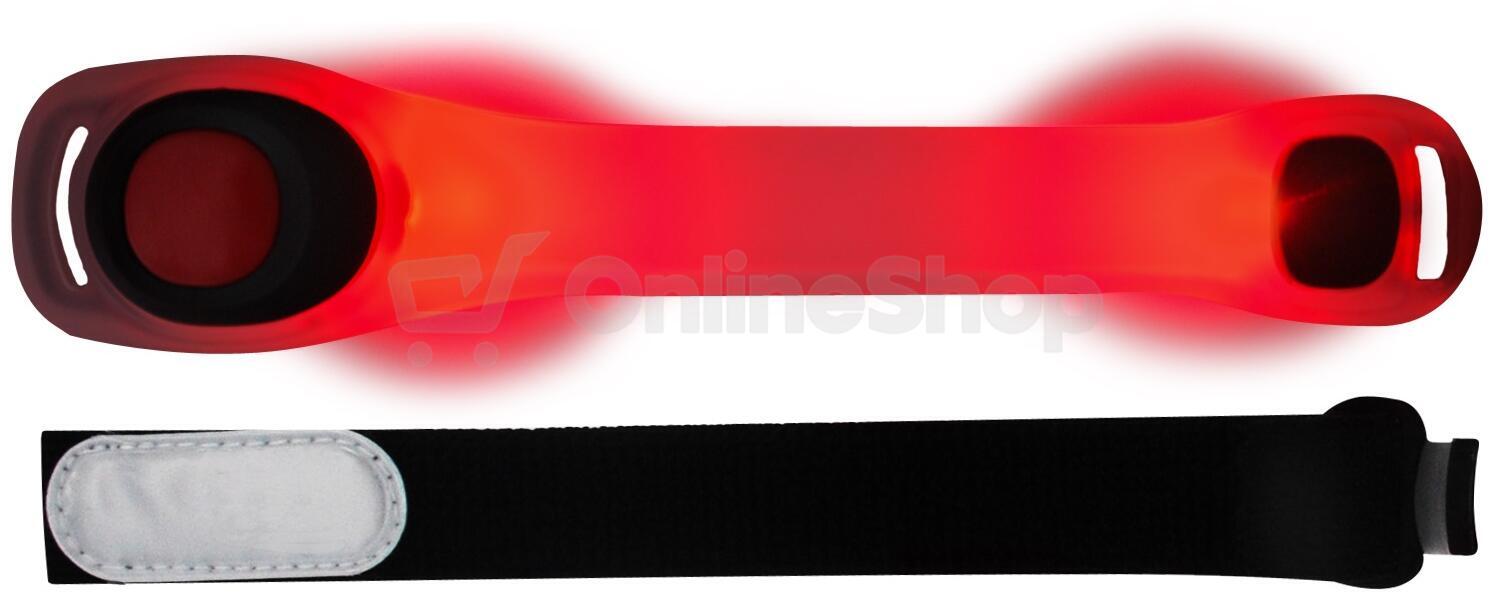 Reflexní pásek SportTeam LED 20 x 4 cm - červená