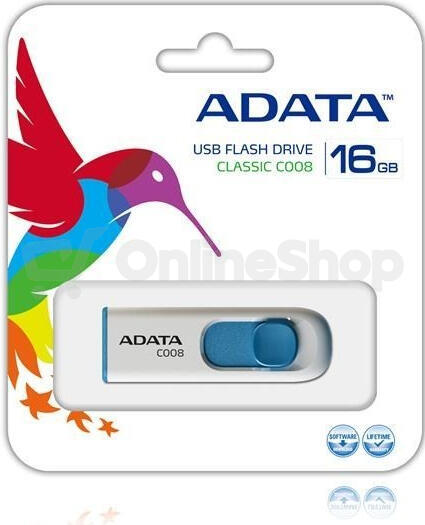 Flash disk  ADATA C008, 16GB, USB 2.0, , DashDrive Classic (AC008-16G-RWE)