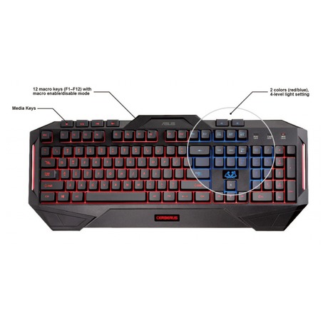 Klávesnice ASUS Cerberus US- černá - Asus Cerberus US- černá (foto 3)
