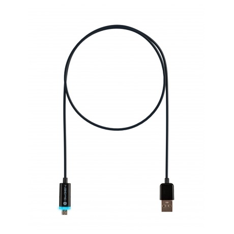 Kabel GoGEN USB A/microUSB B, LED, propojovací, 1m - GoGEN USB/micro USB, 1m, LED -&nbsp;černý (foto 1)