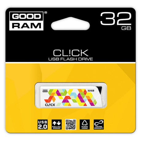 Flash disk GOODRAM USB FD 32GB CL!CK WHITE USB2.0