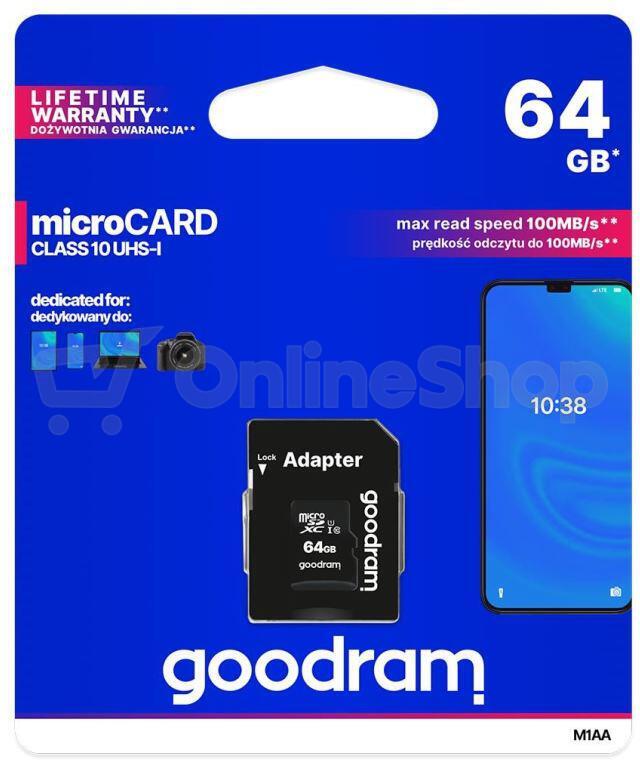 Paměťová karta GOODRAM 64GB CL10 UHS1