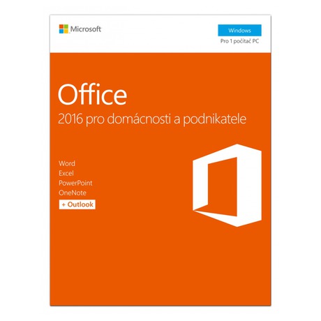Software Microsoft Office 2016 CZ pro domácnosti a podnikatele