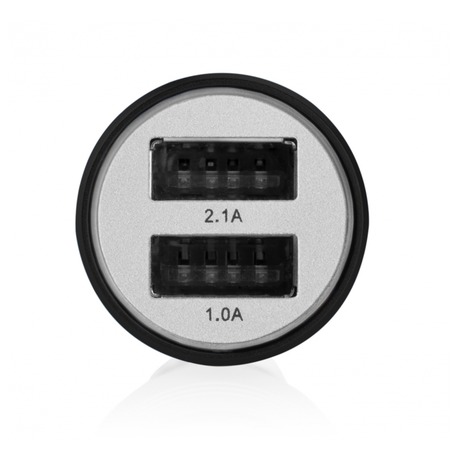 Adaptér do auta GoGEN kovový bezpečnostní hrot, 2x USB - černý