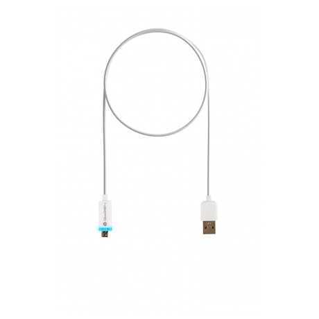 Kabel GoGEN USB/micro USB, 1m, LED - bílý