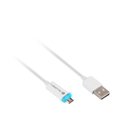 Kabel GoGEN USB A/microUSB B, LED, propojovací, 1m - GoGEN USB/micro USB, 1m, LED -&nbsp;bílý (foto 3)