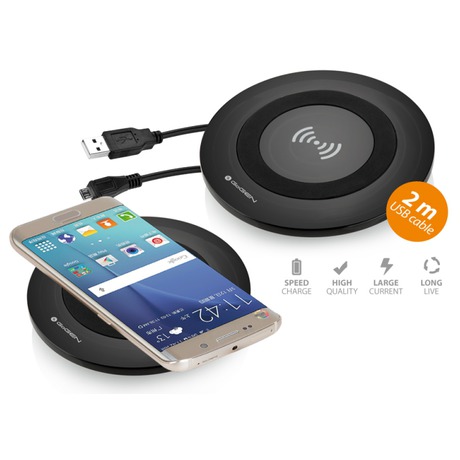 Sada pro bezdrátové nabíjení GoGEN WCH 01 C + microUSB kabel 2 m - GoGEN WCH 01&nbsp;C +&nbsp;microUSB kabel 2&nbsp;m -&nbsp;černá (foto 8)