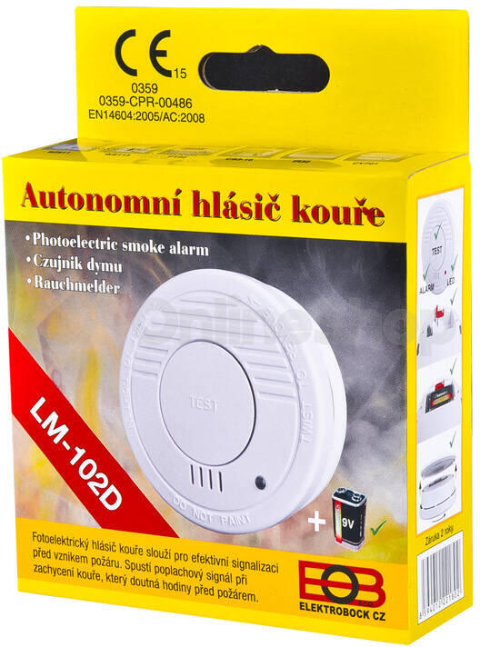 Autonomní hlásič kouře Elektrobock LM-102D