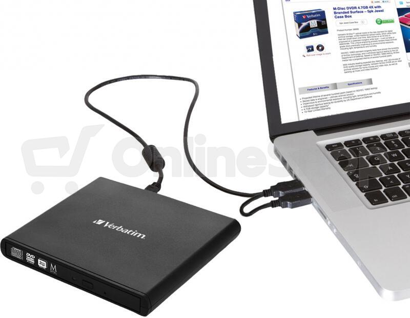 Externí DVD vypalovačka Verbatim CD/DVD Slimline USB 2.0 + Nero