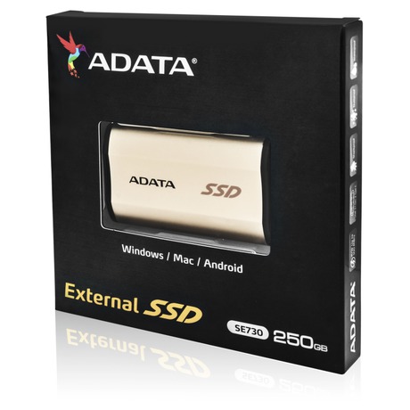 Externí SSD disk ADATA SE730 250GB, zlatý