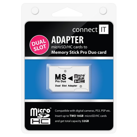 Čtečka paměťových karet Connect IT MS Pro DUO 2xMicro SDHC - Connect IT&nbsp;MS Pro DUO 2xMicro SDHC (foto 1)