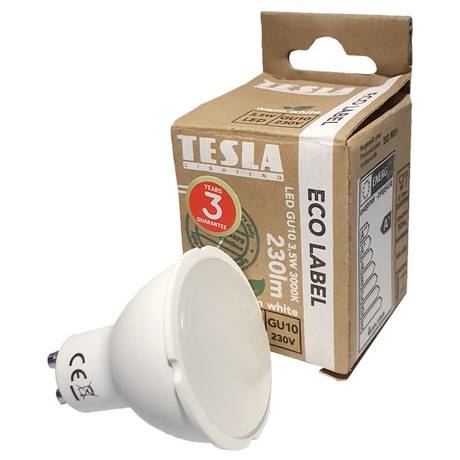 Žárovka LED Tesla bodová, 3,5W, GU10, teplá bílá - Tesla bodová, 3,5W, GU10, teplá bílá (foto 1)