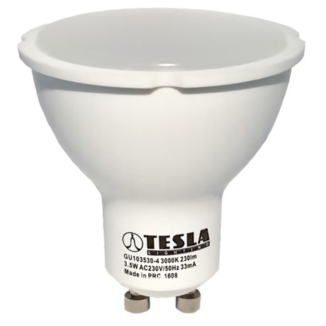 Žárovka LED Tesla bodová, 3,5W, GU10, teplá bílá - Tesla bodová, 3,5W, GU10, teplá bílá (foto 4)