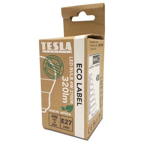 Žárovka LED Tesla mini globe, 4W, E27, teplá bílá