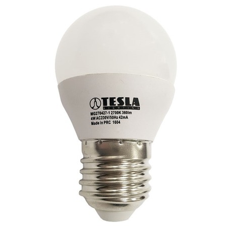 Žárovka LED Tesla mini globe, 4W, E27, teplá bílá
