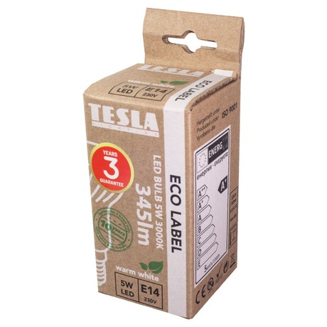 Žárovka LED Tesla reflektor, 5W, E14, teplá bílá