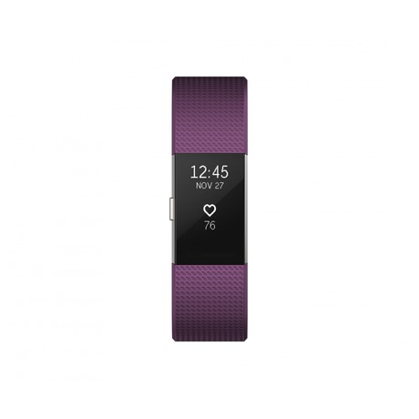 Fitness náramek Fitbit Charge 2 large - Plum Silver - Fitbit Charge 2&nbsp;large -&nbsp;Plum Silver (foto 1)