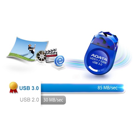 Flash USB A-Data UD311 128GB - modrá