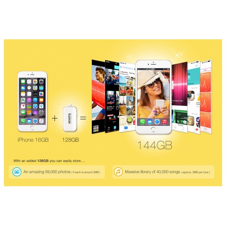 Flash USB A-Data UE710 64GB pro Apple USB 3.0 - bílá