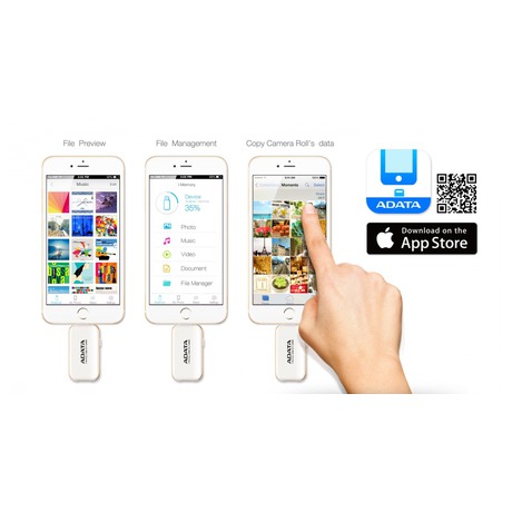 Flash USB A-Data UE710 64GB pro Apple USB 3.0 - bílá