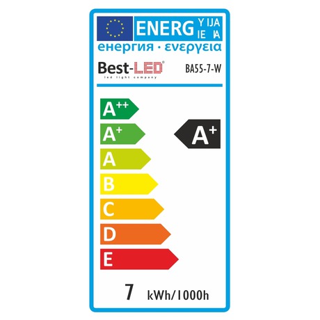 LED žárovka E27 7W teplá bílá BA55