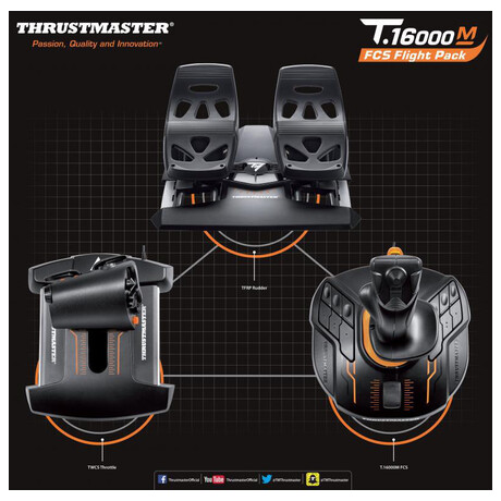 Thrustmaster Joystick T16000M FLIGHT PACK + plynov pedl + pedlov sada, pro PC (foto 6)