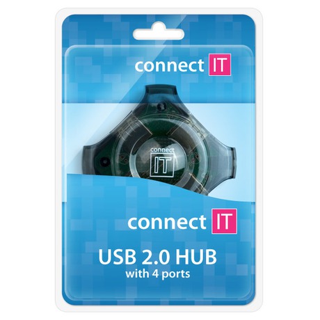 USB Hub Connect IT USB 2.0 / 4x USB 2.0 - černý