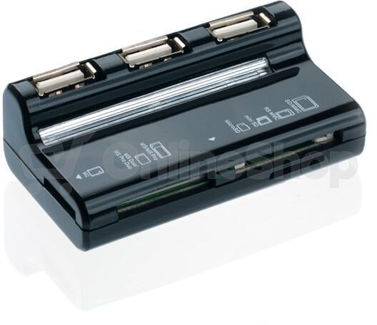 USB Hub Connect IT USB 2.0 / 3x USB 2.0 + microSD + SD - černý