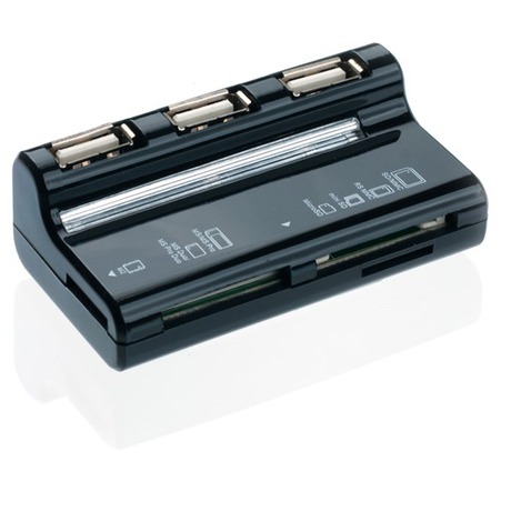 USB Hub Connect IT USB 2.0 / 3x USB 2.0 + microSD + SD - černý