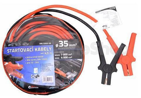 Kabely startovací 450A 4,5m COMPASS TÜV/GS DIN72553-35