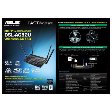 Router Asus DSL-AC52U - Asus DSL-AC52U (foto 3)