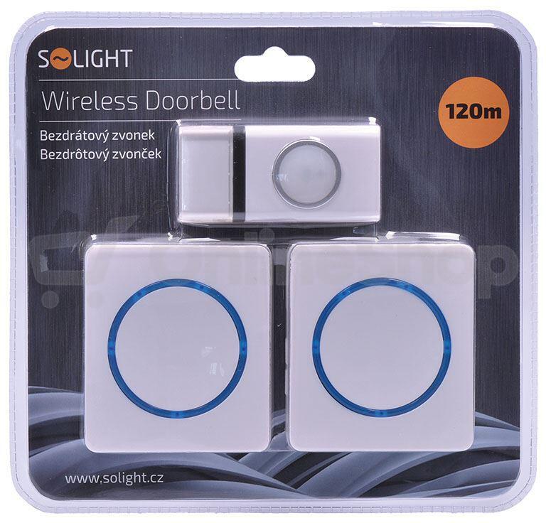 Solight 2x bezdrátový zvonek, do zásuvky, 120m, bílý