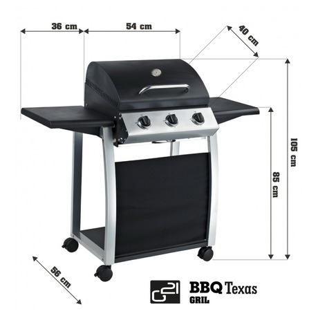 Gril zahradn plynov G21 Texas BBQ, 3 hoky - G21 Texas BBQ, 3 hoky (foto 4)