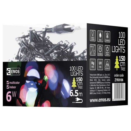 Vánoční osvětlení EMOS 100 LED, 5m, řetěz,  multicolor - Emos 100 LED, 5m, řetěz,  multicolor (foto 3)