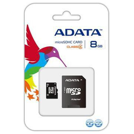 ADATA adata/micro SD/8GB/10MBps/Class 4/+ Adaptér (AUSDH8GCL4-RA1)