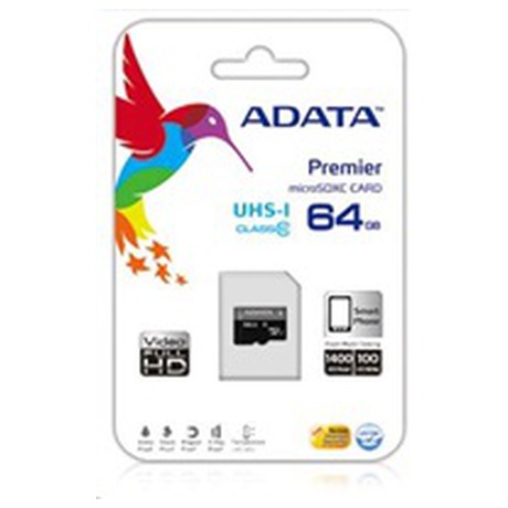 ADATA 64GB MicroSDXC Premier UHS-I Class 10 (foto 1)