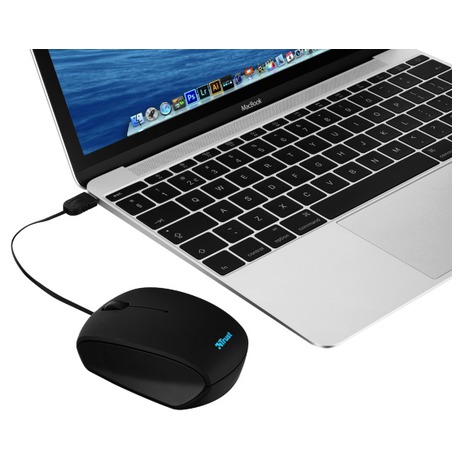 myš TRUST Retractable Mini Mouse - black, USB C - Trust Retractable Mini Mouse -&nbsp;black, USB C (foto 1)