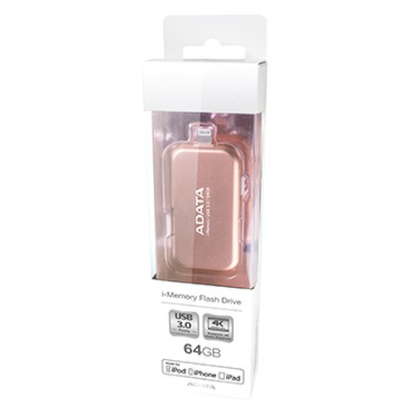 64GB ADATA UE710 USB 3.0  i-memory pro Apple růžová - ADATA UE710 USB 3.0 i-memory pro Apple růžová (foto 1)