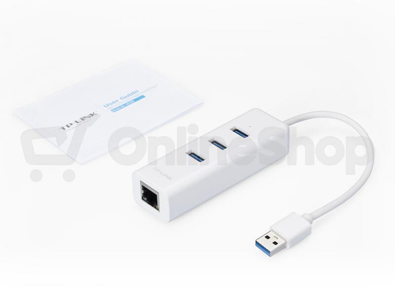 TP-Link UE330 USB 3.0 3-portový USB hub & gigabitový ethernet adaptér