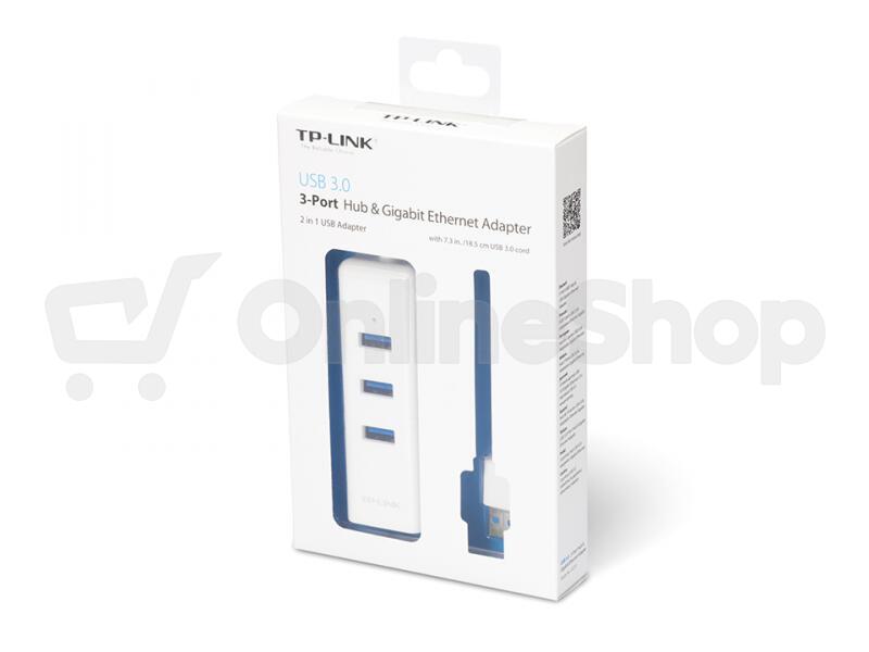 TP-Link UE330 USB 3.0 3-portový USB hub & gigabitový ethernet adaptér