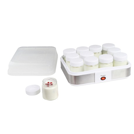 Domoclip DOP156 - Jogurtovač, 12 sklenic (12x0,21l) + dvojdílná nádoba, 21,5W, bílý. - LIVOO DOP156 (foto 1)