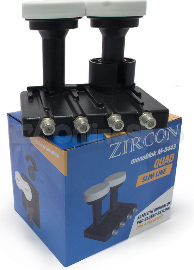 Satelitní konvertor Zircon M0443 MONOBLOCK QUAD SLIM LINE