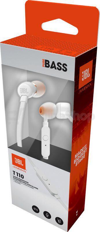 Sluchátka JBL T110, bílá