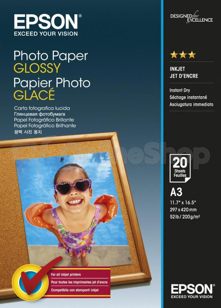 Epson Photo Paper Glossy A3+ 20 listů (C13S042535)