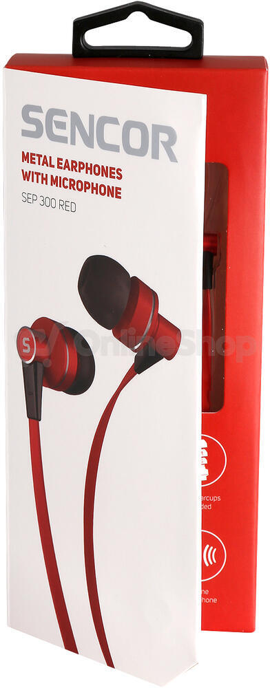 Sluchátka do uší Sencor SEP 300 MIC červená