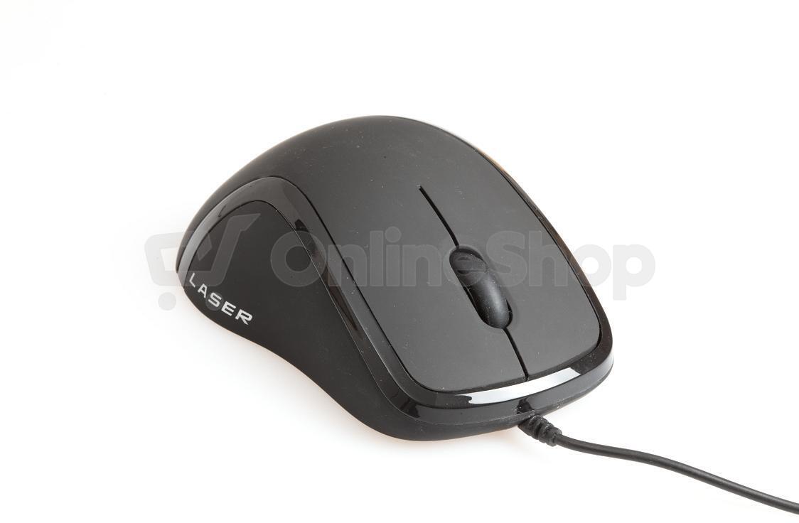 EVOLVEO ML-507B/Ergonomická/Laserová/Pro praváky/1 600 DPI/Drátová USB/Černá