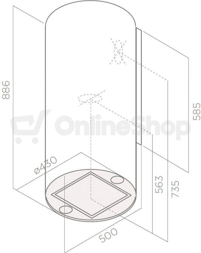 Odsavač par ELICA TUBE PRO IX/A/43